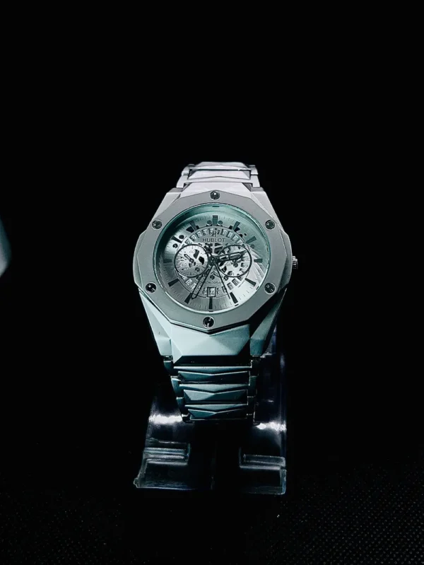 Hublot Skeleton Diamond Cut with White Dial