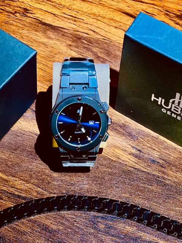 Hublot Bezel Visible Screw with Blue Dial