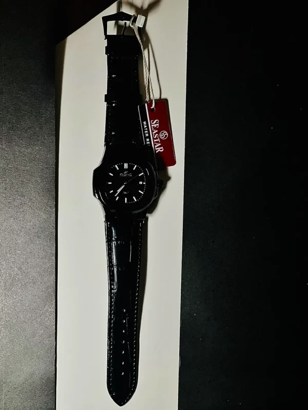 Seastar Full Black with Leather Strap