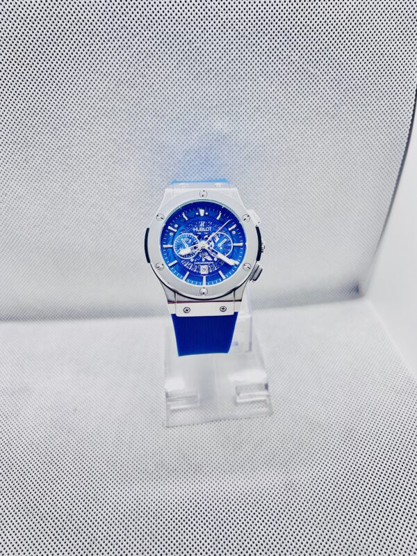 Hublot Skeleton Blue Dial with Slicon strape