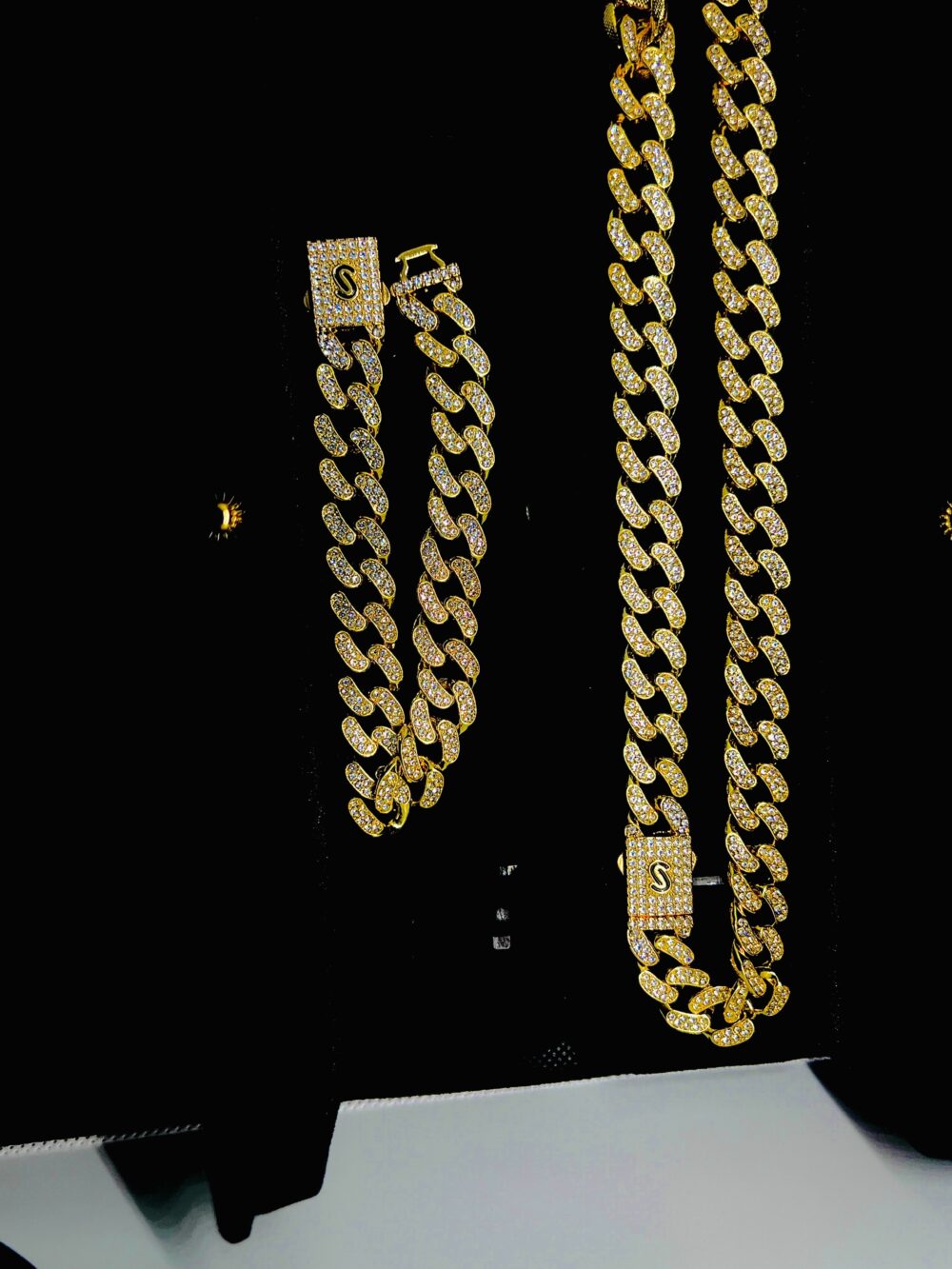 Monaco Gold Chain Necklace and Bracelet Set - Image 2