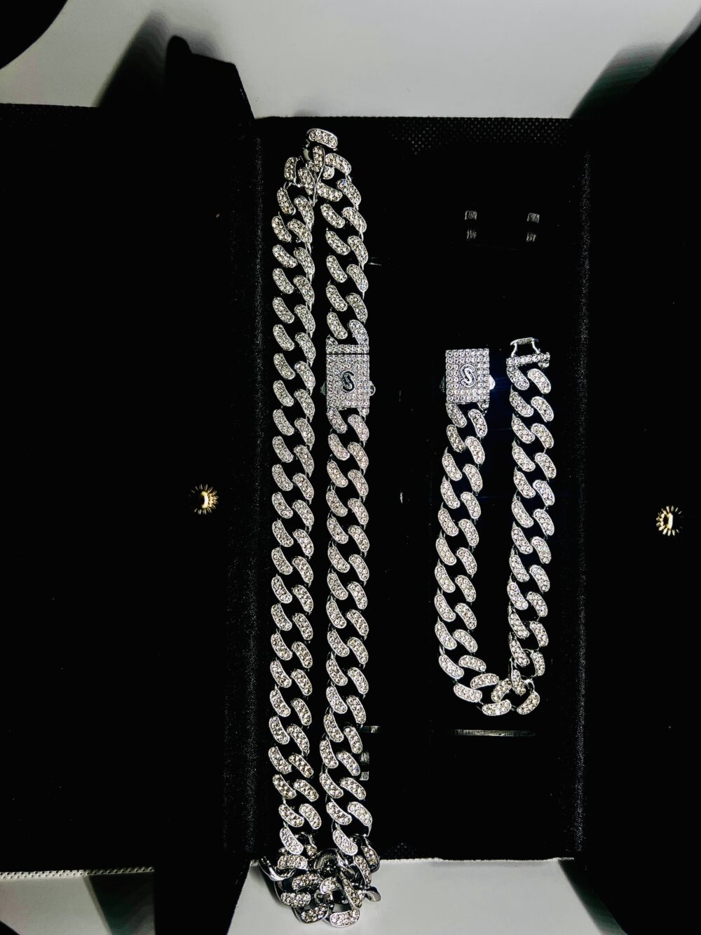 Monaco Silver Chain Necklace and Bracelet Set - Image 2