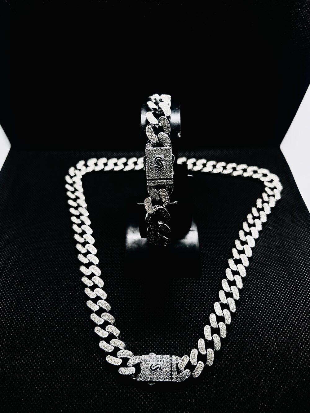 Monaco Silver Chain Necklace and Bracelet Set
