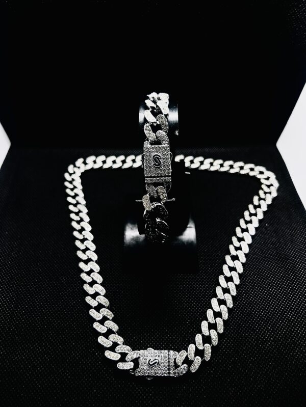 Monaco Silver Chain Necklace and Bracelet Set