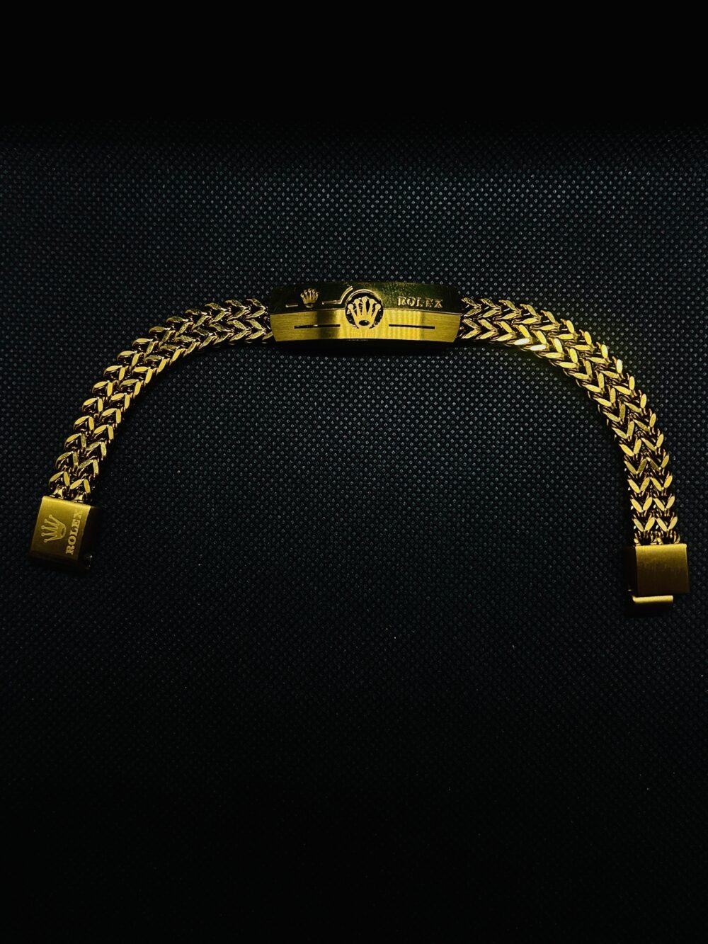 Rolex Bracelet Golden Woven Chain Design - Image 2