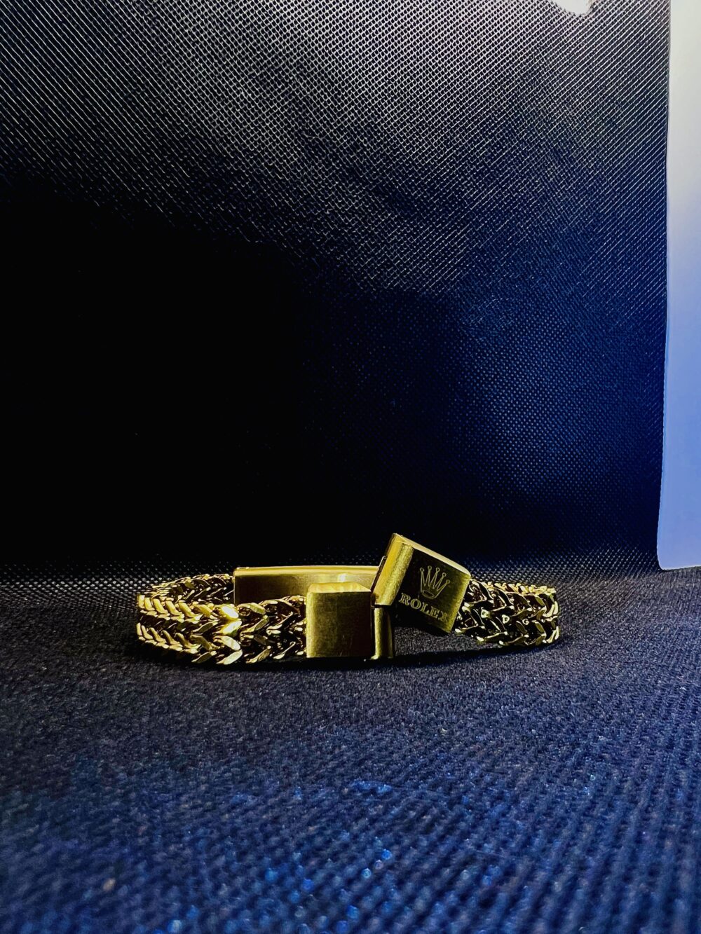 Rolex Bracelet Golden Woven Chain Design - Image 3