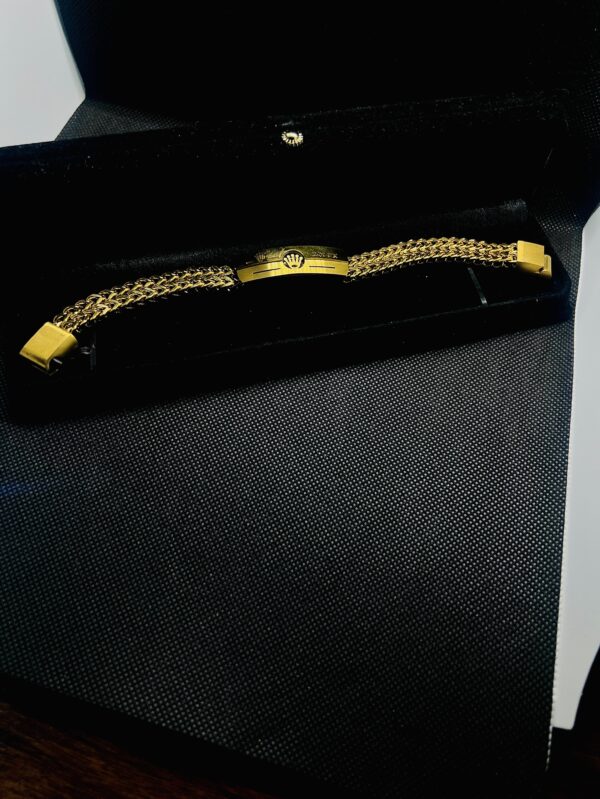 Rolex Bracelet Golden Woven Chain Design