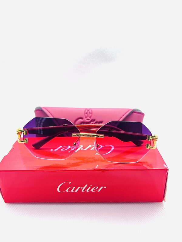 Cartier Rimless Octagonal Purple Double shade Panther Design